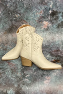 Women’s Cream/White Studded Boots