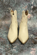 Women’s Cream/White Studded Boots