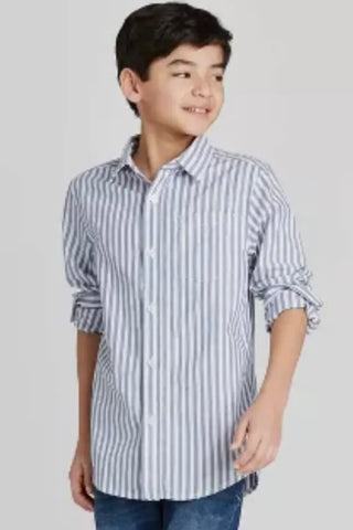 Boys Stripe Button Down Shirt