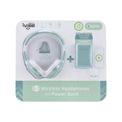 iVibe 2 in 1 Wireless Headphones and 5000 mAH Powerbank Kit