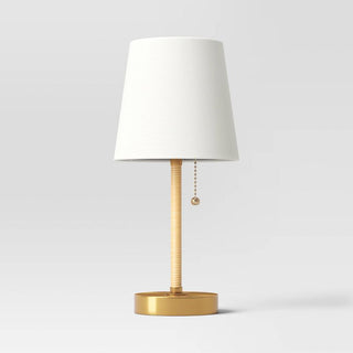 Mini Rattan/Brass Lamp
